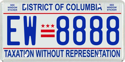 DC license plate EW8888