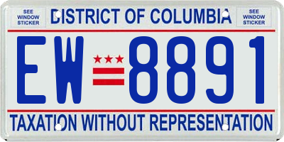 DC license plate EW8891