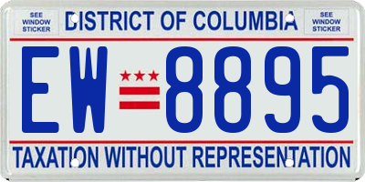 DC license plate EW8895