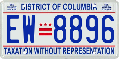 DC license plate EW8896
