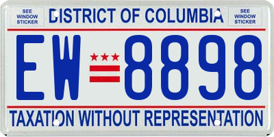 DC license plate EW8898