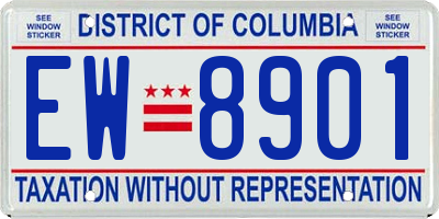 DC license plate EW8901