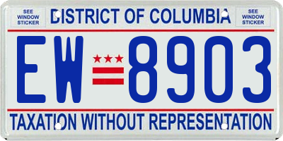 DC license plate EW8903