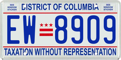 DC license plate EW8909