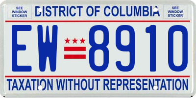 DC license plate EW8910