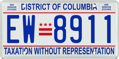 DC license plate EW8911