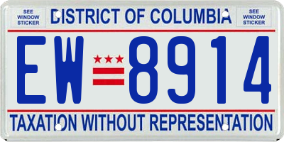 DC license plate EW8914