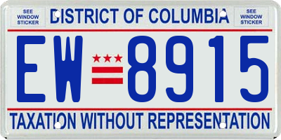 DC license plate EW8915