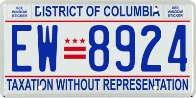 DC license plate EW8924