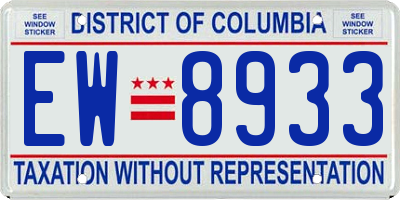 DC license plate EW8933
