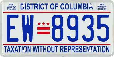 DC license plate EW8935