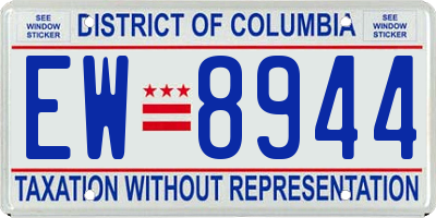 DC license plate EW8944