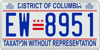 DC license plate EW8951