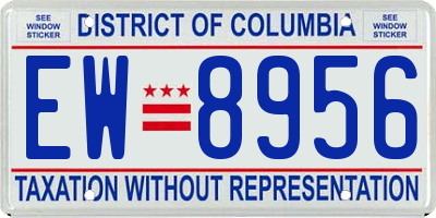 DC license plate EW8956