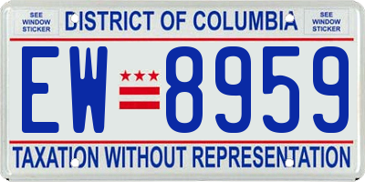 DC license plate EW8959