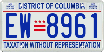 DC license plate EW8961