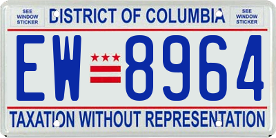 DC license plate EW8964
