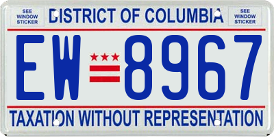 DC license plate EW8967