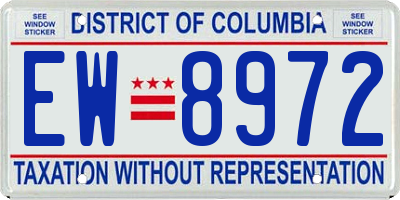 DC license plate EW8972