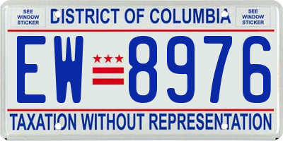 DC license plate EW8976