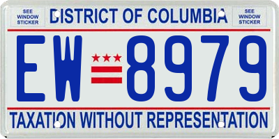DC license plate EW8979