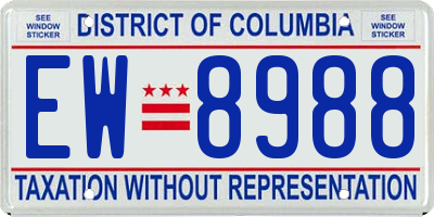 DC license plate EW8988