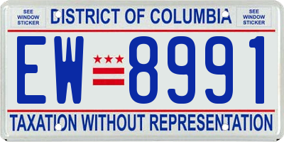 DC license plate EW8991