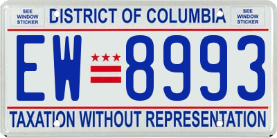 DC license plate EW8993