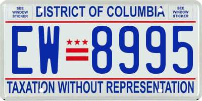 DC license plate EW8995