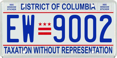 DC license plate EW9002