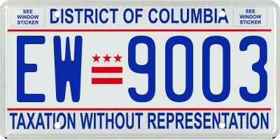 DC license plate EW9003