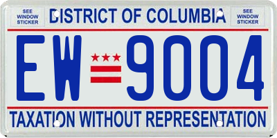 DC license plate EW9004