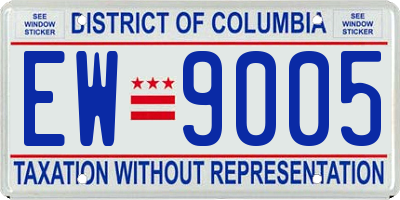 DC license plate EW9005