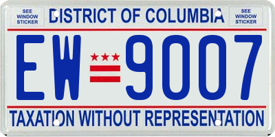 DC license plate EW9007
