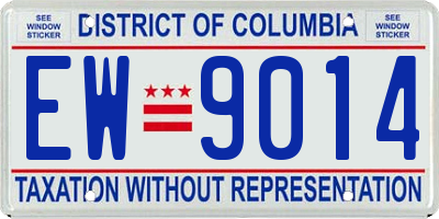 DC license plate EW9014