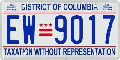 DC license plate EW9017