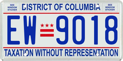 DC license plate EW9018