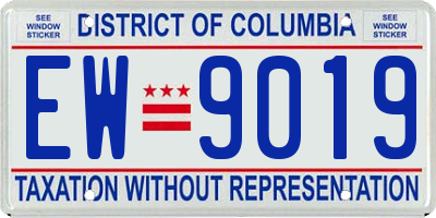 DC license plate EW9019