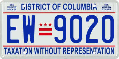 DC license plate EW9020