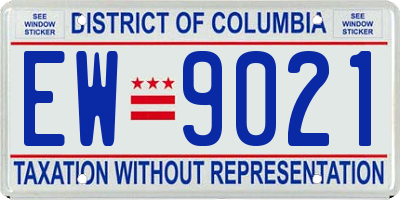 DC license plate EW9021