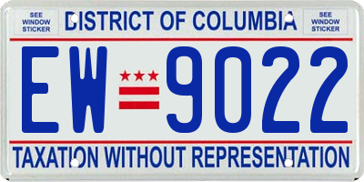 DC license plate EW9022