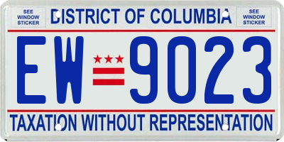DC license plate EW9023