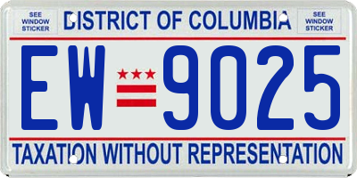 DC license plate EW9025