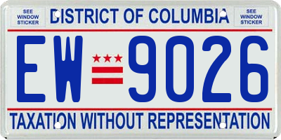 DC license plate EW9026