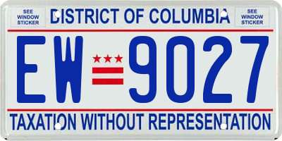 DC license plate EW9027