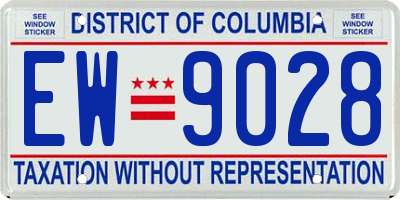 DC license plate EW9028