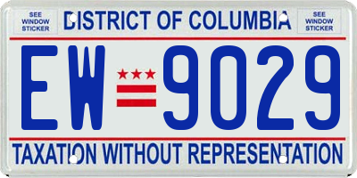 DC license plate EW9029
