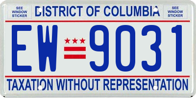 DC license plate EW9031
