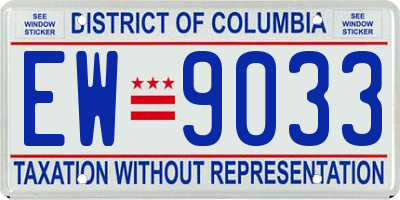 DC license plate EW9033