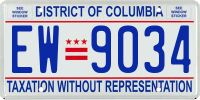 DC license plate EW9034